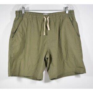 Men's Line Of Trade Green Drawstring Elastic Waist Linen Blend Shorts Sz 2XL